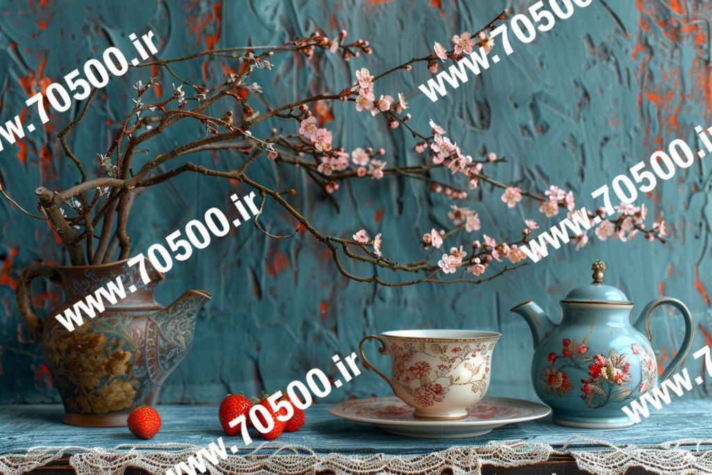 شکوفه های زیبا در گلدان چینی