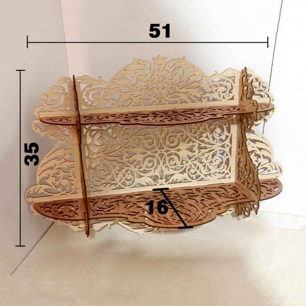 شلف دیواری دو طبقه چوبی
