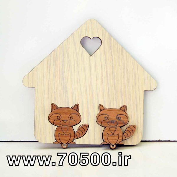 خرید  جا کلیدی چوبی طرح  روباه