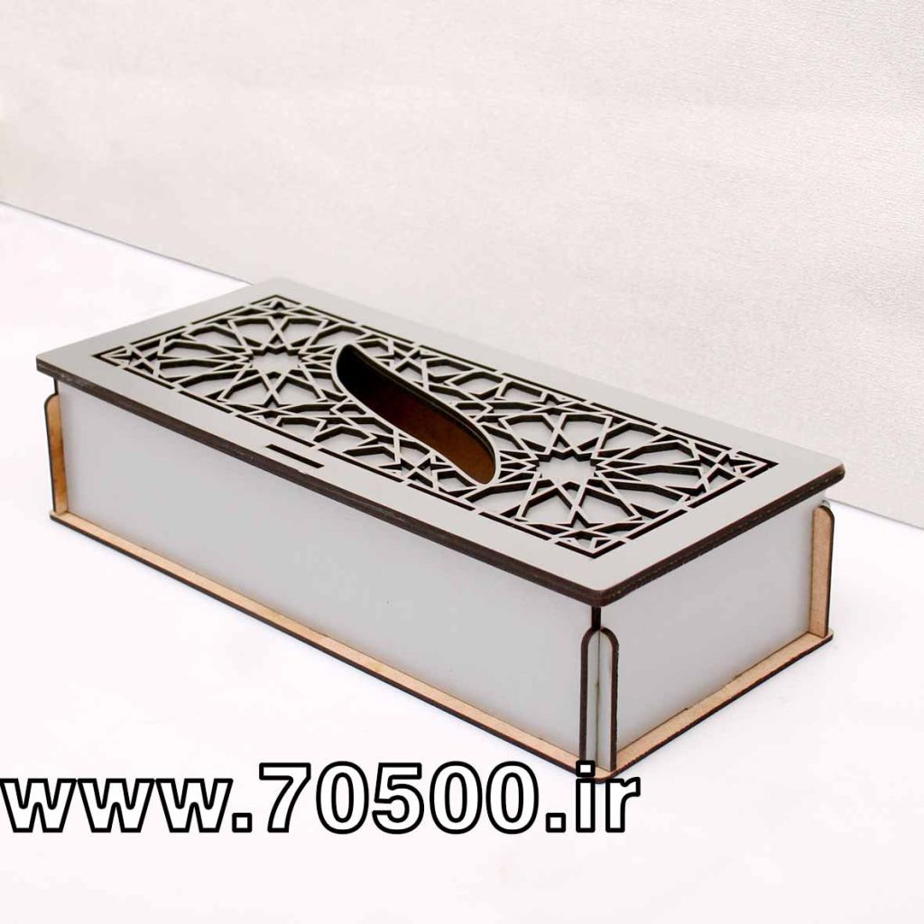 جعبه ی دستمال کاغذی چوبی سنتی مشبک