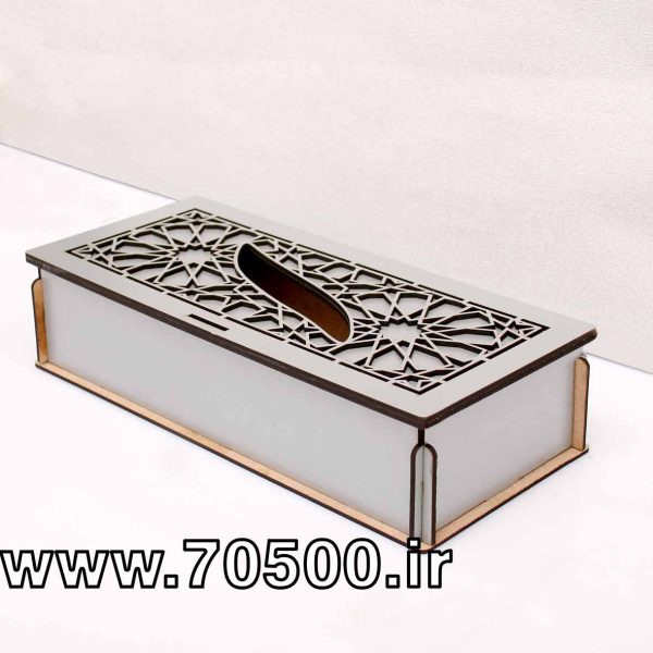 جعبه ی دستمال کاغذی چوبی سنتی مشبک