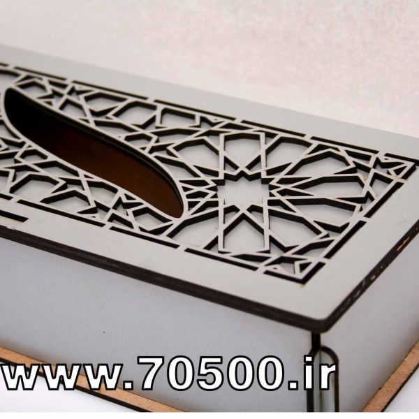 جعبه ی دستمال کاغذی چوبی سنتی مشبک