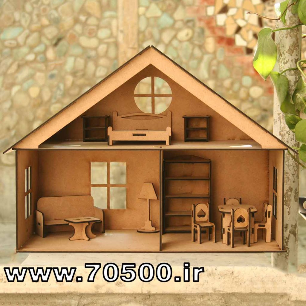 ماکت کلبه چوبی با لوازم خانه k-1007