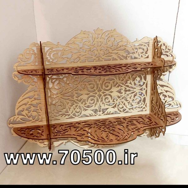 شلف دیواری دو طبقه چوبی