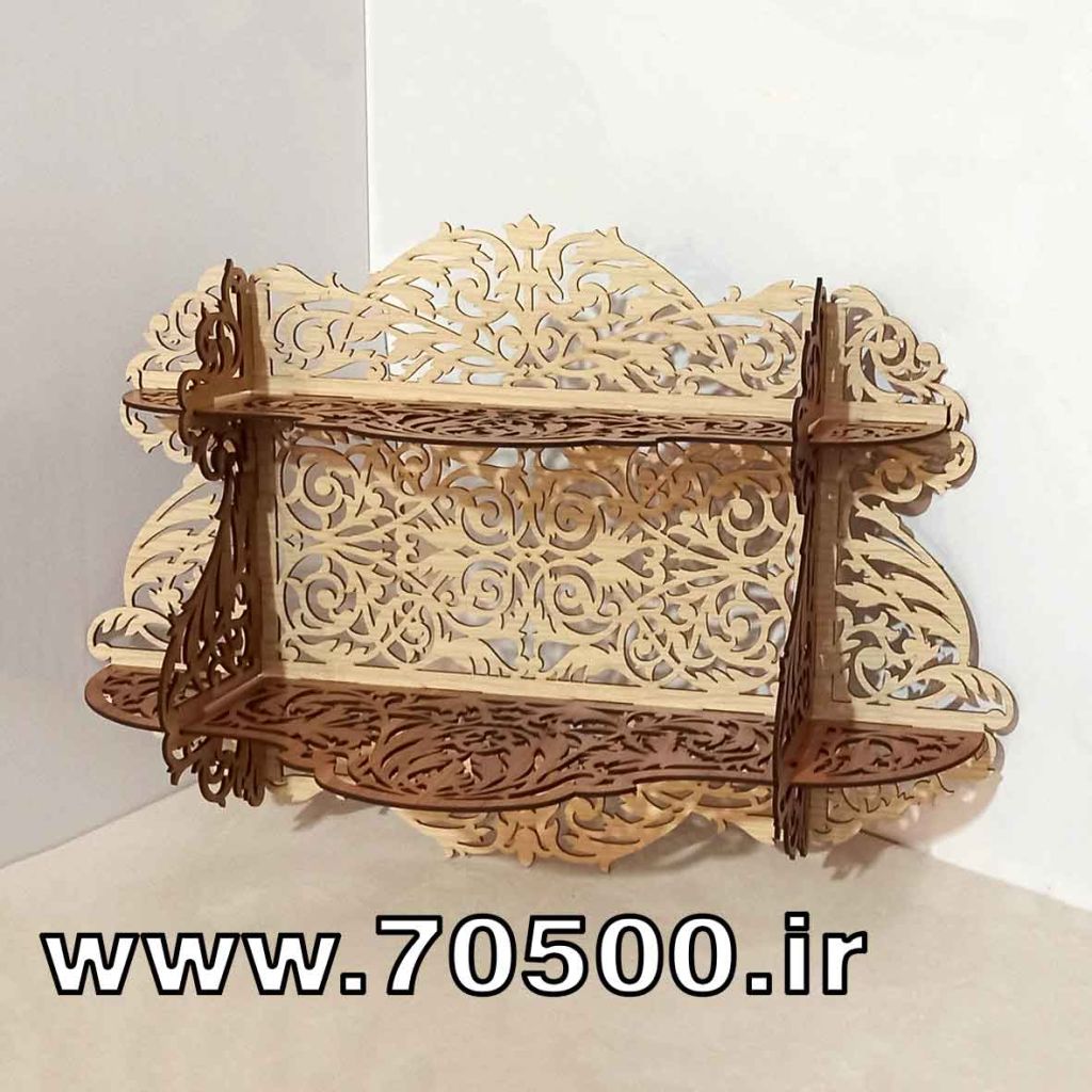 شلف دیواری دو طبقه چوبی