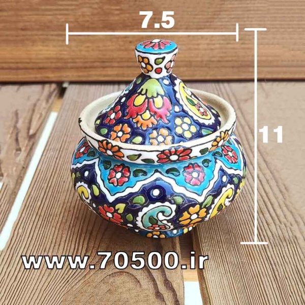 قندان میناکاری سفالی طرح ترنج