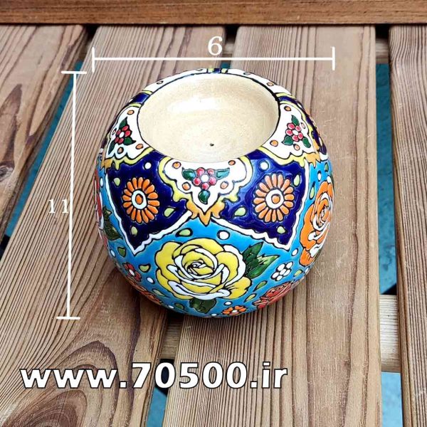 شمعدان وارمر و جا عودی میناکاری سفال طرح رز