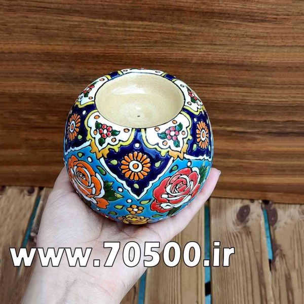 شمعدان وارمر و جا عودی میناکاری سفال طرح رز