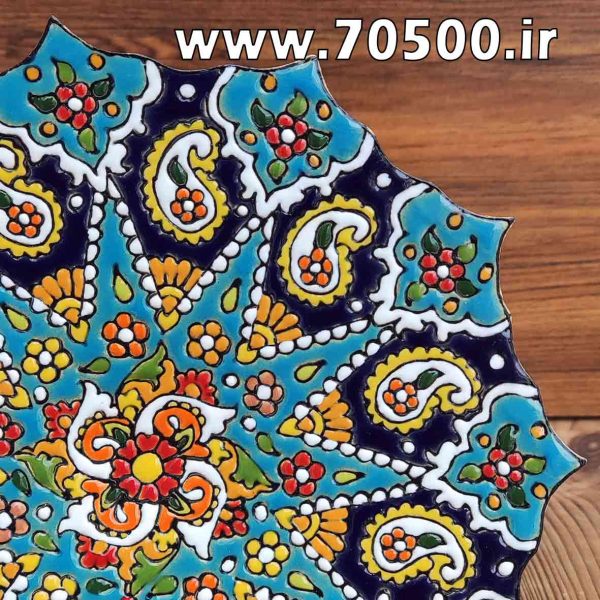 بشقاب میناکاری سفال طرح ترنج