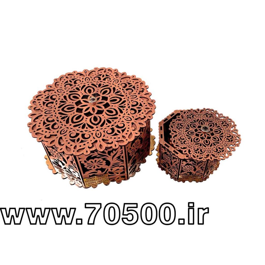 ست جعبه آجیل و تنقلات چوبی طرح منبت