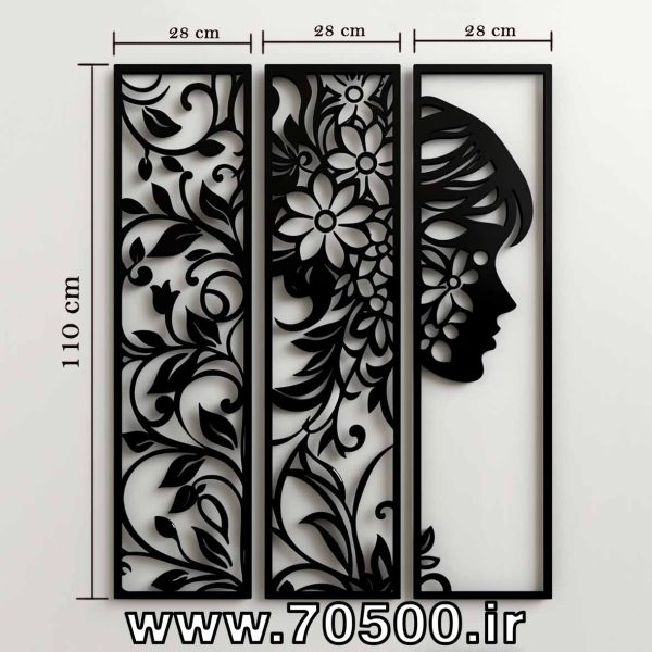 تابلو دکوراتیو طرح دختر جنگل 2 سه تکه