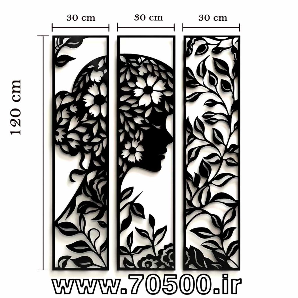 تابلو دکوراتیو طرح دختر جنگل(3) سه تکه