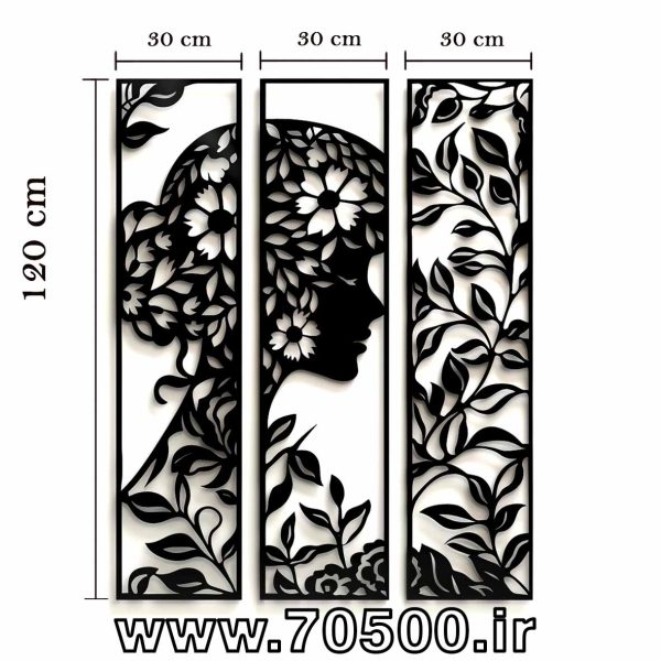 تابلو دکوراتیو طرح دختر جنگل(3) سه تکه