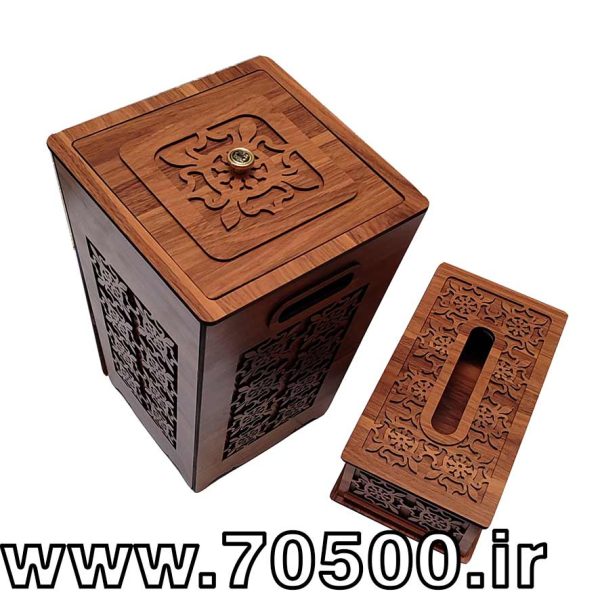 ست جعبه دستمال کاغذی با سطل