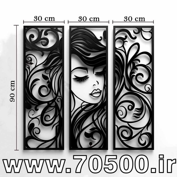 تابلو دکوراتیو سه تکه چهره دختر