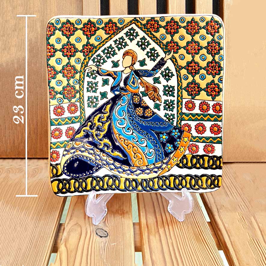 بشقاب میناکاری سفال طرح سماع
