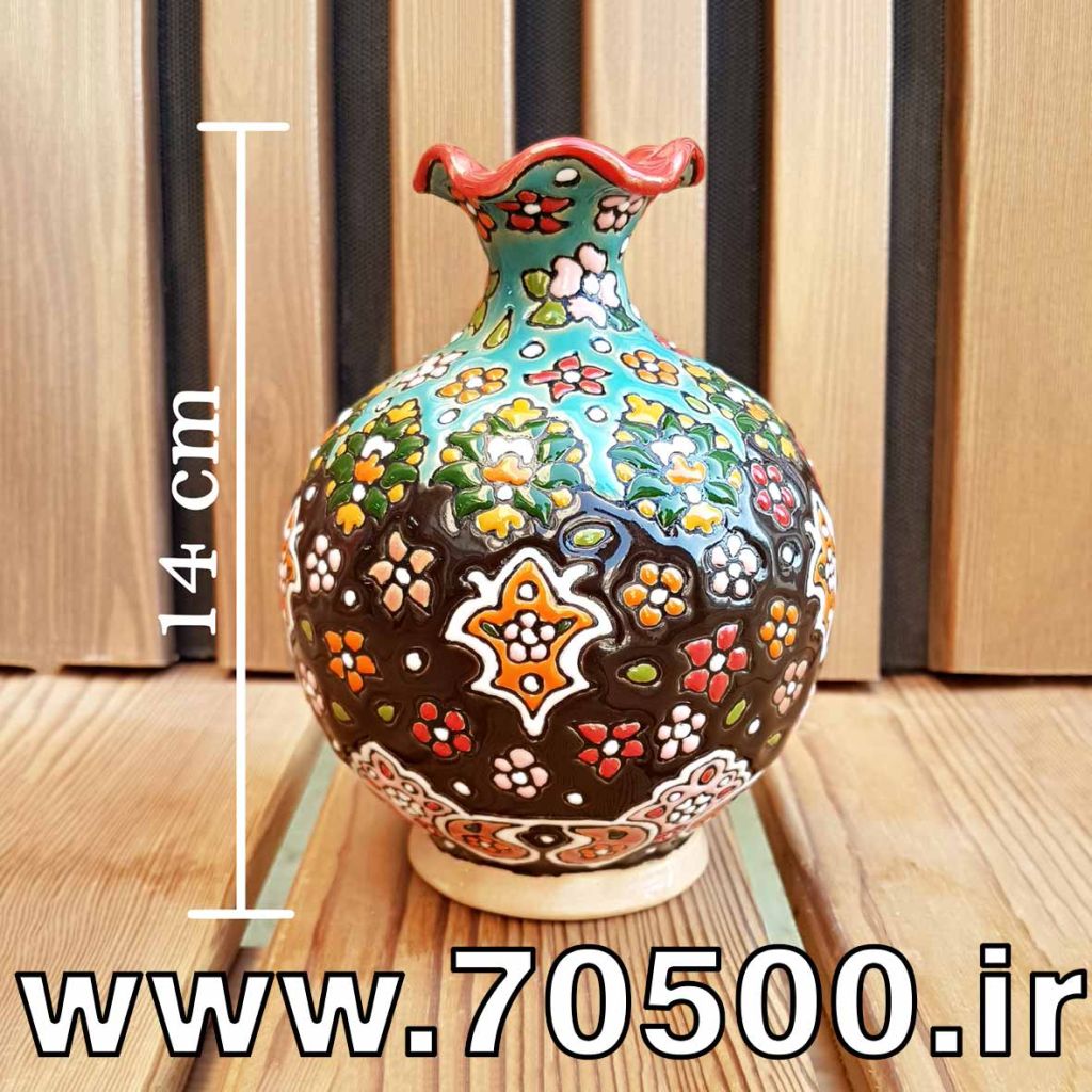 گلدان میناکاری سفالی طرح شکوفه