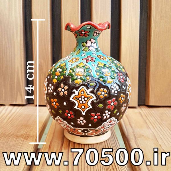 گلدان میناکاری سفالی طرح شکوفه