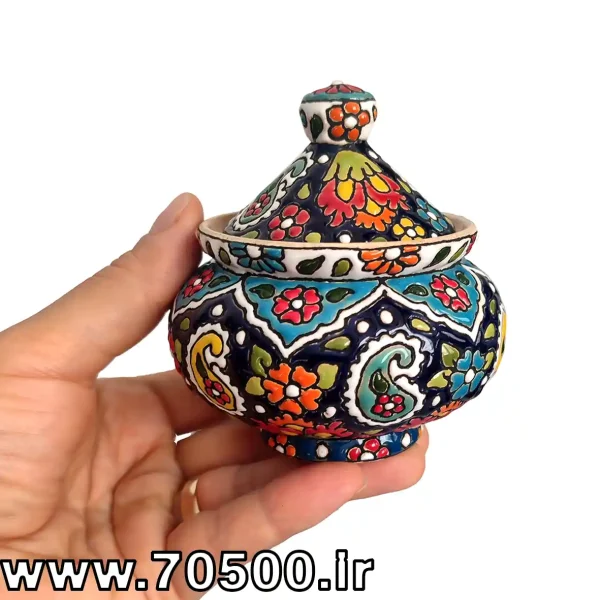 خرید آنلاین قندان میناکاری سفالی همدان