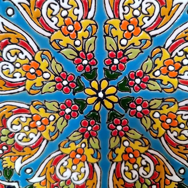 خرید دیوارکوب دست‌ساز سفالی میناکاری