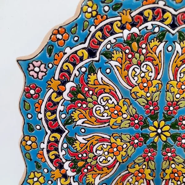 بشقاب میناکاری سفالی