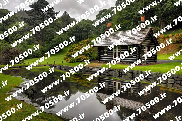 عکس با کیفیت کلبه کنار برکه